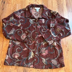 Susan Graver vintage autumn tapestry jacket size large